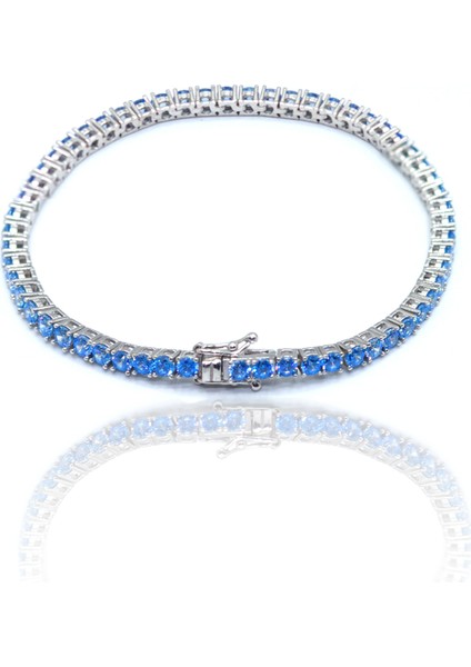 Kuvars Taşlı Su Yolu Model 925 Ayar Gümüş Baget Kadın Bileklik 201023995