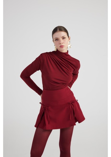 Elena Şort Etek Bordo