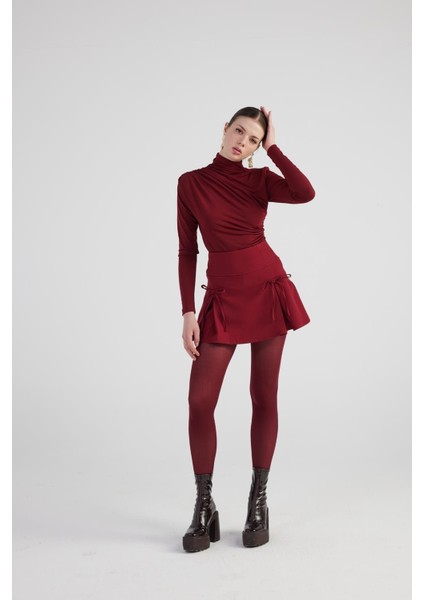 Elena Şort Etek Bordo fiyatları