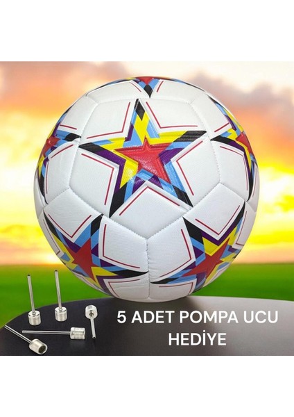 Orijinal Futbol Topu Şampiyonlar Ligi 5 Adet Pompa Ucu Sert Zemin Halı Saha Futbol Topu No:5