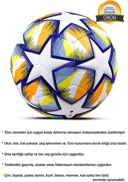 Yeni Uefa Şampiyonlar Ligi Dikişli Futbol Topu Halı Saha Çim Beton Zemine Uygun Maç/idman No:5 modelleri