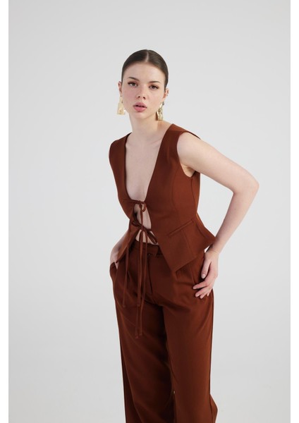 Frida Yelek Kahve modelleri