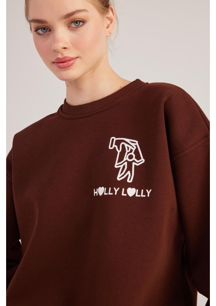 Gaslighting Sweatshirt Kahve modelleri