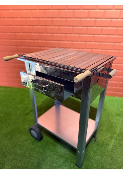 50X35 Krom Tekerlekli Mangal M Boy modelleri