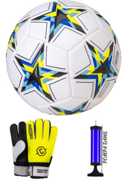 Eldiven + şampiyonlar ligi futbol topu dikişli ıç ve dış mekan futbol topu