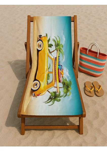 Baskılı Plaj Havlusu 80 x 150 Cm, Deniz Havlusu, Şezlong Havlusu