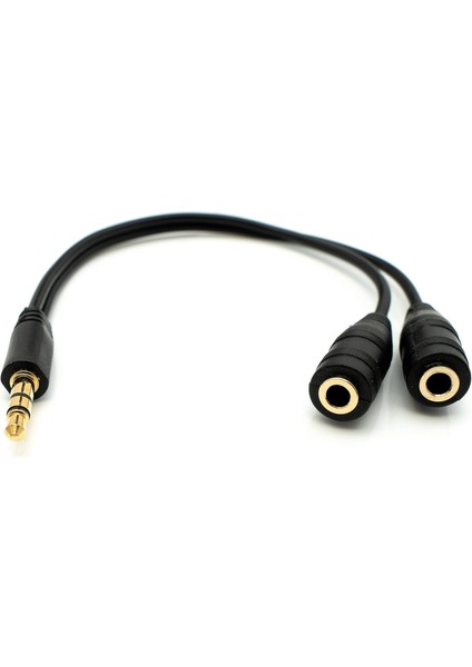 3.5mm Stereo Kulaklık Ses Çoklayıcı Y Kablo 2 Dişi 1 Erkek Splitter Kablo