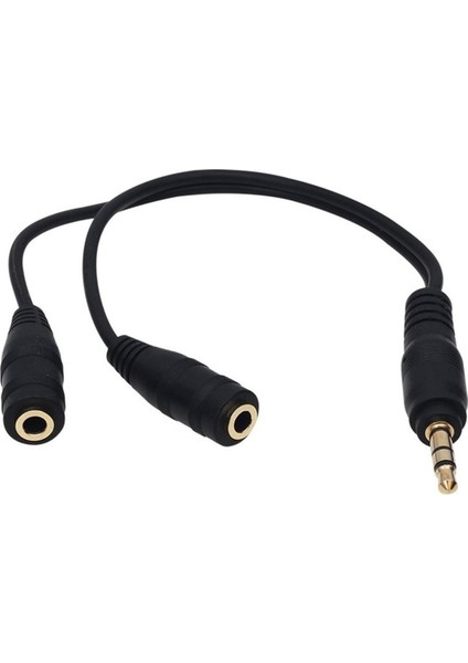 3.5mm Stereo Kulaklık Ses Çoklayıcı Y Kablo 2 Dişi 1 Erkek Splitter Kablo