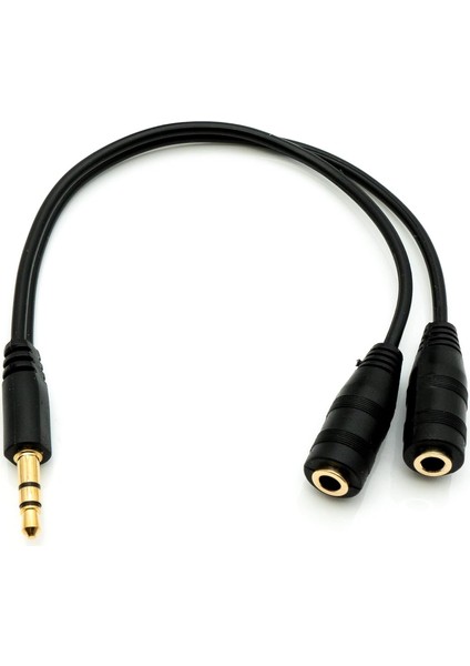 3.5mm Stereo Kulaklık Ses Çoklayıcı Y Kablo 2 Dişi 1 Erkek Splitter Kablo