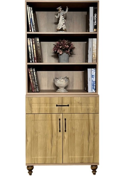 Alin Wood Mdf Kapaklı Şifonyer ve Kitaplık Set