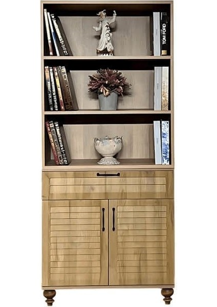 Pera Wood Mdf Kapaklı Şifonyer ve Kitaplık Set