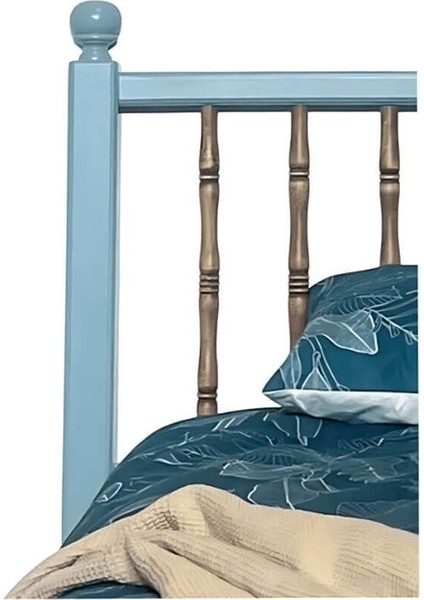 Mavi Mdf Başlıklı Baza Başlık Set 120*200
