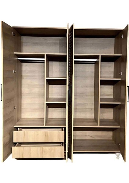 Alin Mdf 4 Kapaklı Çekmeceli Genç Odası Dolabı
