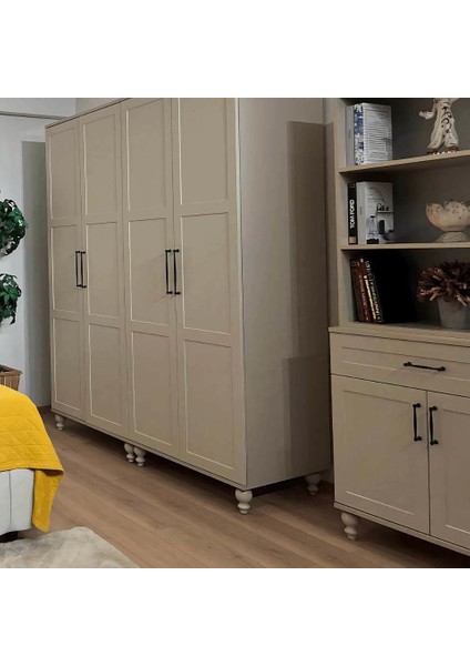 Alin Mdf 4 Kapaklı Çekmeceli Genç Odası Dolabı