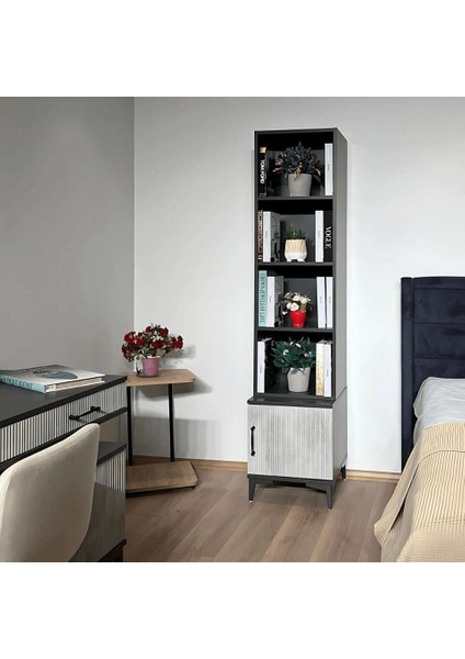 Poyraz Mdf Komodin ve Kitaplık Set