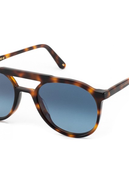 Pilot Havana 53 Unisex Güneş Gözlüğü, Kahverengi Asetat Çerçeve, Mavi Degrade Lens modelleri