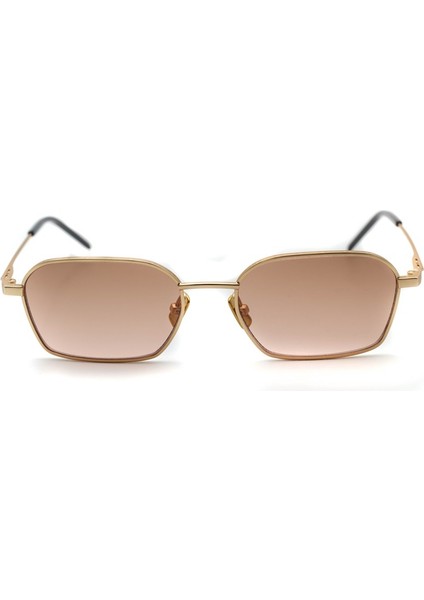 0309TK 120,000 52-17 Unisex Altın Titanyum Dikdörtgen Kahverengi UV400 Güneş Gözlüğü fiyatları