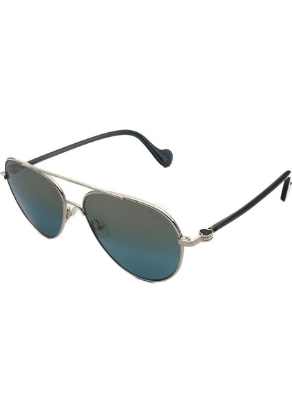 0056 16X 57-15 Erkek Güneş Gözlüğü, Gümüş Metal Çerçeve, Füme Degrade Lens