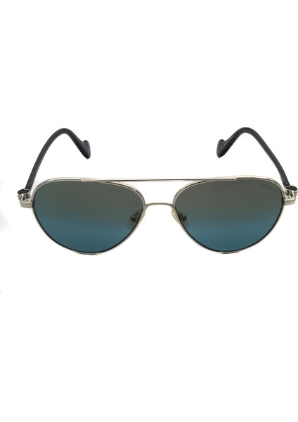 0056 16X 57-15 Erkek Güneş Gözlüğü, Gümüş Metal Çerçeve, Füme Degrade Lens