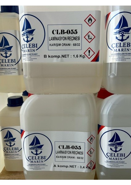 Çelebi Marin Epoksi Elyaf Yapıştırma Laminasyon Reçinesi 5 Kg Takım