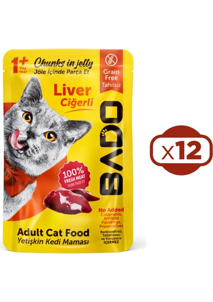 Yaş Kedi Maması Ciğerli Etli 85GR x 12 Adet