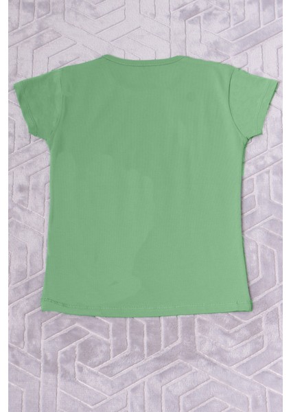 Kız Çocuk Tshirt Papatya Baskılı Bisiklet Yaka D26 fırsatları