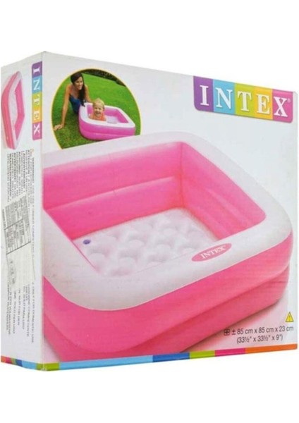 Intex Mini Kare Şişme Havuz 85x85x23 cm, Pompa Dahil, Pembe