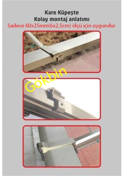 Balkon Çamaşır Kurutma Askısı Alüminyum Küpeşte Çamaşır Askılığı Kurutmalık Kare 6x2.5 cm
