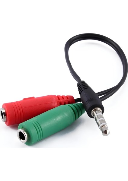 Kulaklık Mikrofon Birleştirici Kablo Aparat 3.5mm Erkek 2x3.5mm Dişi Kulaklık Mic Audio Y Splitter