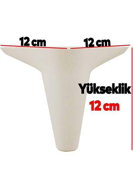 Mobilya Kanepe Koltuk Tv Ünitesi Yükseltici Destek Ayağı Ayakları 12 cm Krem 20'li Set