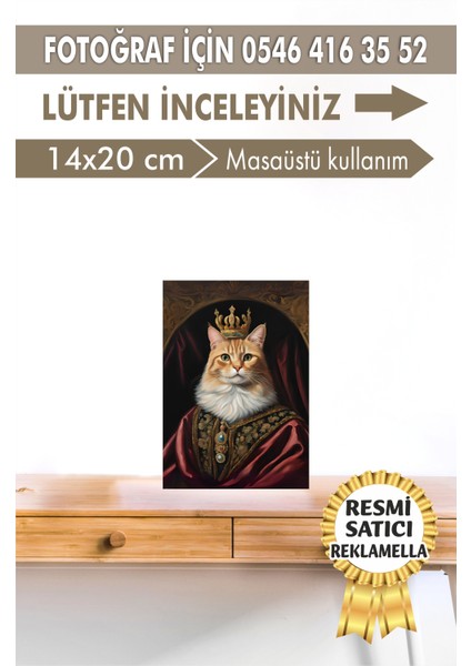 No:53 Kişiye Özel Tasarım Evcil Hayvan Tablosu Patili Hediyelik Kraliyet Kıyafetli Portresi