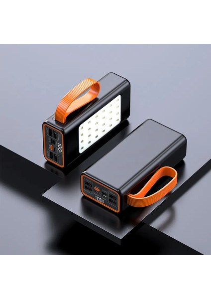 30.000 Mah LED Aydınlatmalı Taşıma Askı Hızlı Şarj 22,5W Powerbank 4xusb Micro,lıghtnıng,typc Giriş