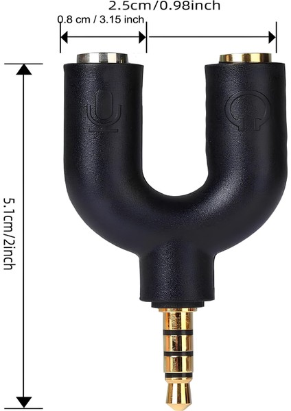 4456 Kulaklık Mikrofon Ayırıcı Çoklayıcı 3.5mm Splitter Switch Stereo Dönüştürücü