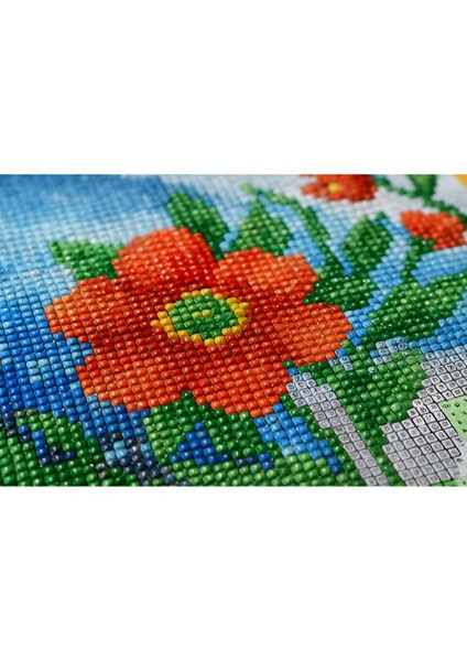 Taş Goblen Kanaviçe Seti – 40X50 cm | Çiçekler ve Kuşlar Desenli – Mozaik El Işi Tablo fırsatları