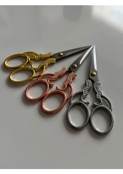 11 cm Işıltı Desenli Kabartmalı Bronz Nişan & Nakış Makası | Dekoratif ve Keskin Uçlu fiyatları