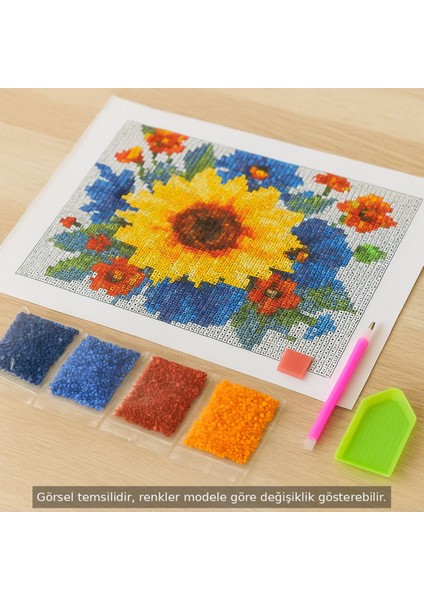 Taş Goblen Kanaviçe Seti – 40X50 cm | Aslan Desenli – Mozaik El Işi Tablo