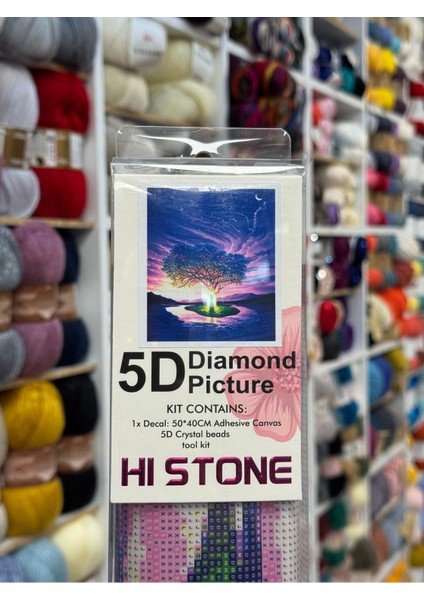 Taş Goblen Kanaviçe Seti – 40X50 cm | Ağaç Desenli – Mozaik El Işi Tablo