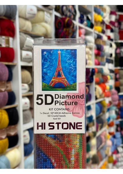 Taş Goblen Kanaviçe Seti – 40X50 cm | Eyfel Kulesi Desenli – Mozaik El Işi Tablo