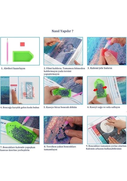 Taş Goblen Kanaviçe Seti – 40X50 cm | Eyfel Kulesi Desenli – Mozaik El Işi Tablo modelleri