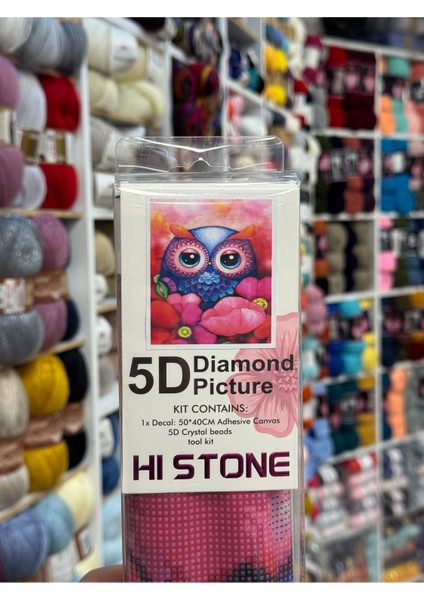 Taş Goblen Kanaviçe Seti – 40X50 cm | Baykuş Desenli – Mozaik El Işi Tablo