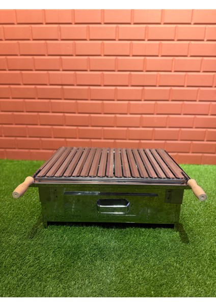 50X35 Ayaksız Fırınlıp Paslanmaz Krom Mangal
