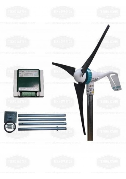 Ista-Breeze 500 W 12 V Rüzgar Türbini Air Speed + Hibrit Şarj Kontrol Cihazı + Direk Seti