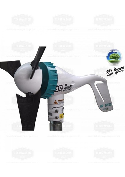 Ista-Breeze 500 W 12 V Rüzgar Türbini Air Speed + Hibrit Şarj Kontrol Cihazı + Direk Seti