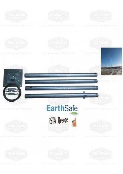 Ista-Breeze 500 W 12 V Rüzgar Türbini Air Speed + Hibrit Şarj Kontrol Cihazı + Direk Seti