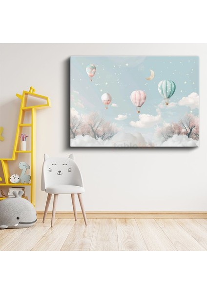 Sıcak Hava Balonları - Pastel Gökyüzü Temalı Kanvas Tablo