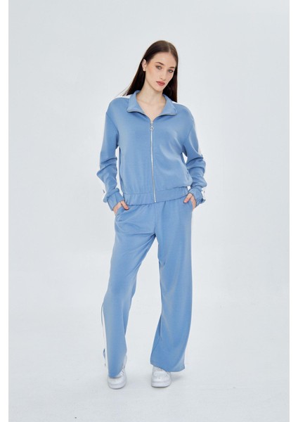 Şeritli Fermuarlı Scuba Modal Sweatshirt modelleri