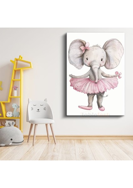 Balerina Fil - Zarif Duruşlu Sevimli Dost Kanvas Tablo