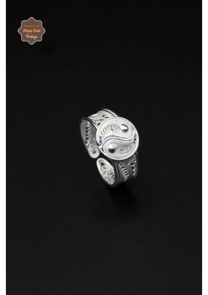 Ying Yang Model El Işçiliği 925 Ayar Gümüş Telkari Kadın Yüzük 201023974