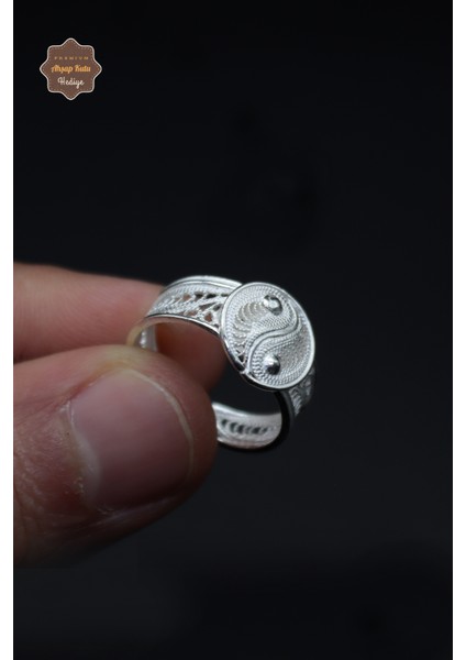 Ying Yang Model El Işçiliği 925 Ayar Gümüş Telkari Kadın Yüzük 201023974 modelleri