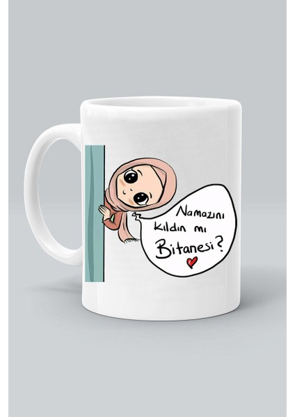 Namazını Kıldın Mı Bitanesi? Baskılı Beyaz Klasik Kupa Bardak